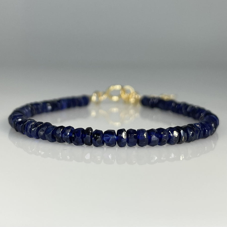 Blue Sapphire Beaded Bracelet 3mm