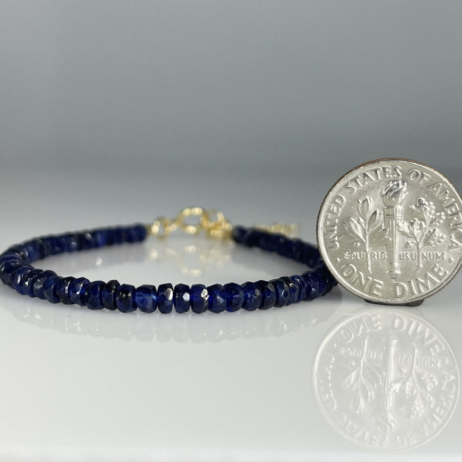 Blue Sapphire Beaded Bracelet 3mm