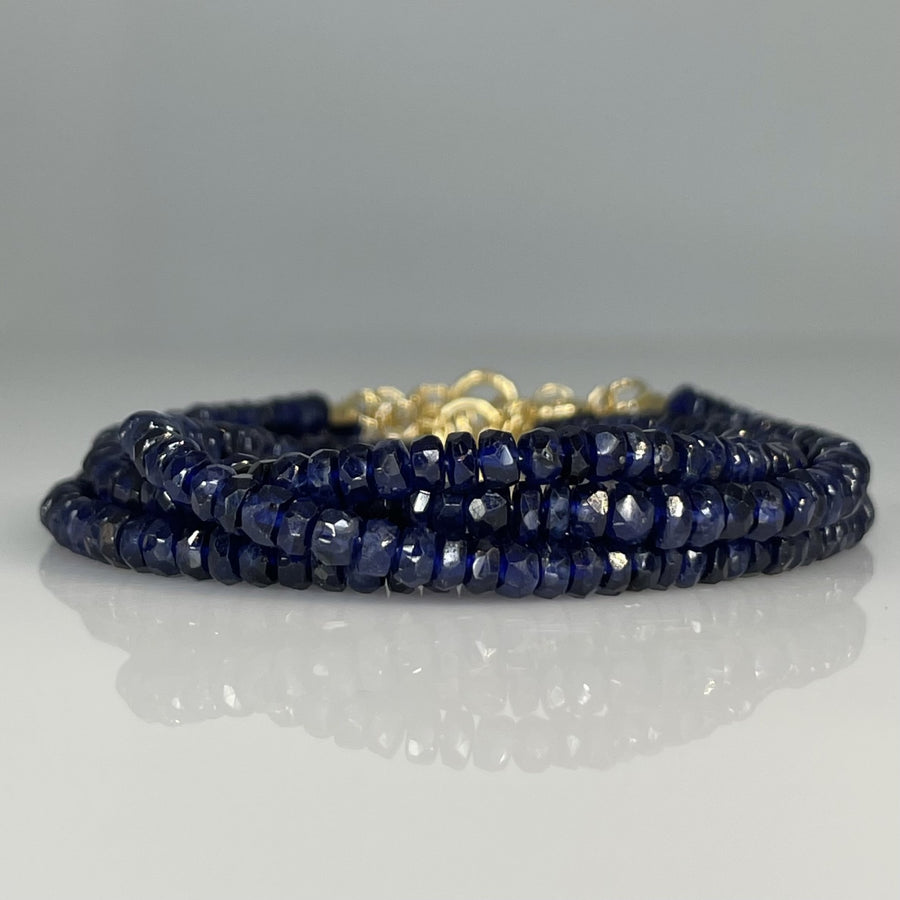 Blue Sapphire Beaded Bracelet 3mm