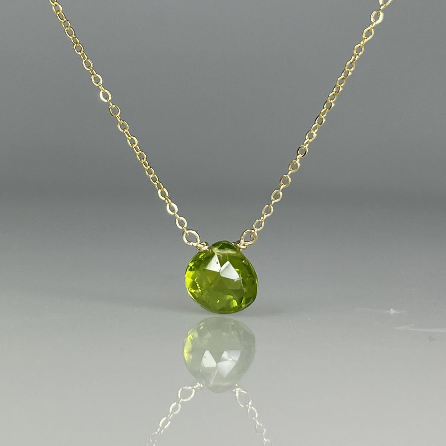 Peridot Drop Necklace 8mm