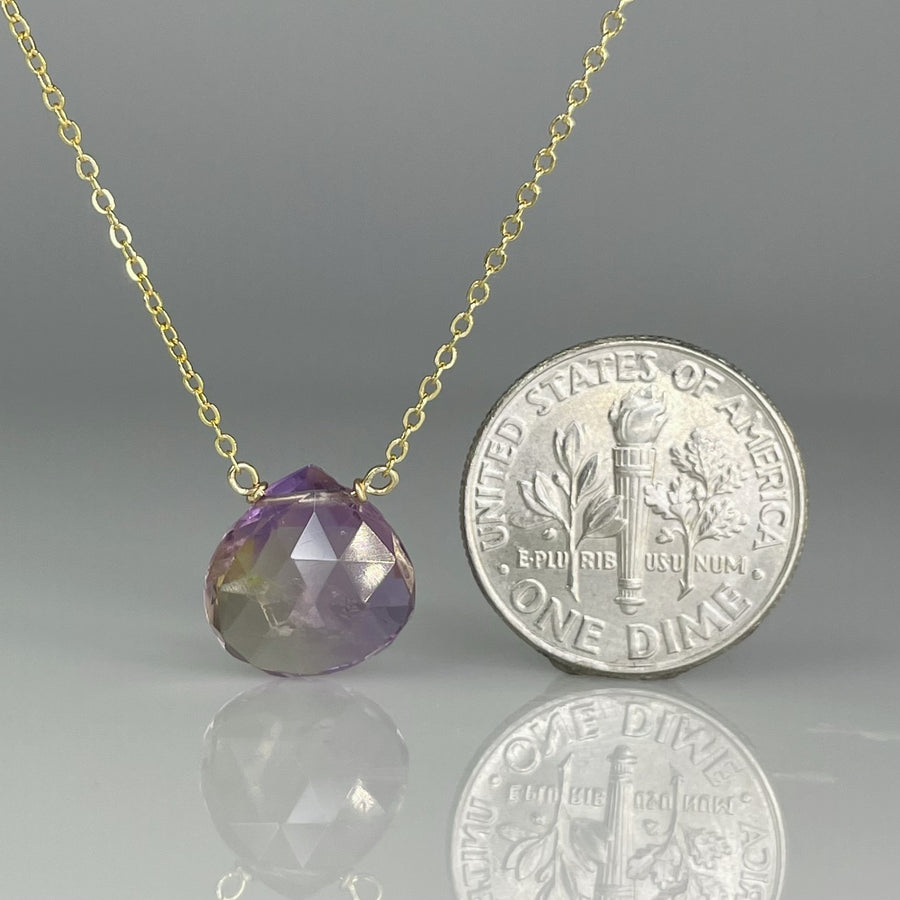 Ametrine Drop Necklace 10mm