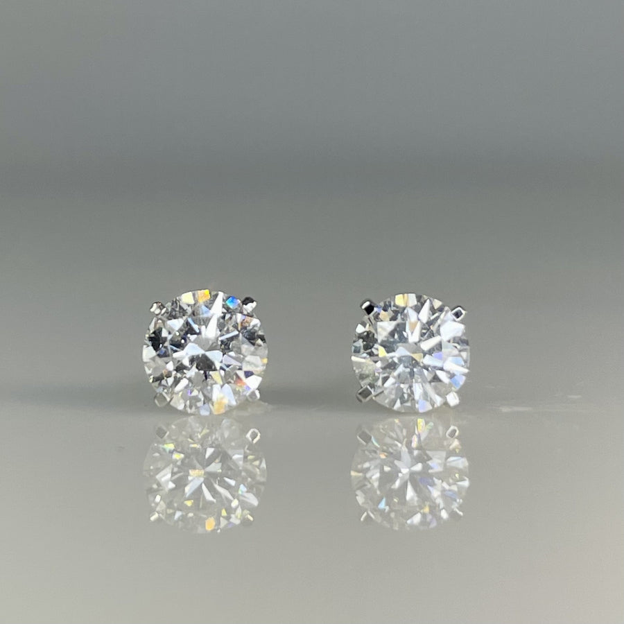 14K White Gold Lab Grown Diamond Stud Earrings 1.32ct VVS/VS F/G