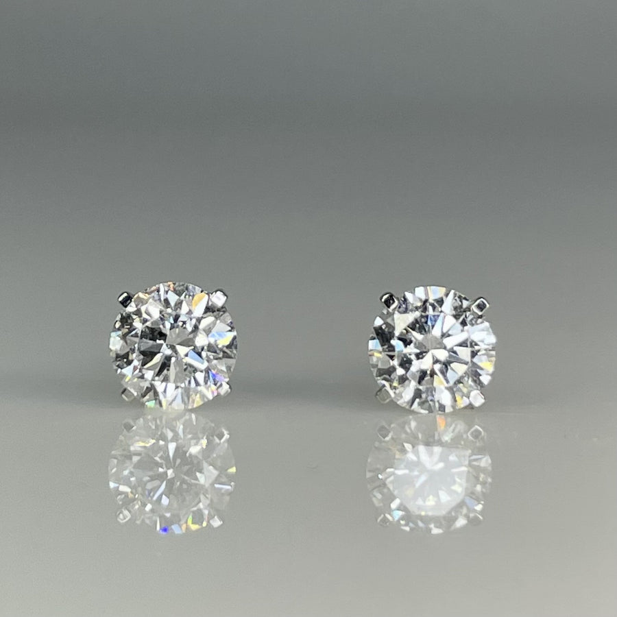 14K White Gold Lab Grown Diamond Stud Earrings 1.22ct VVS/VS F/G