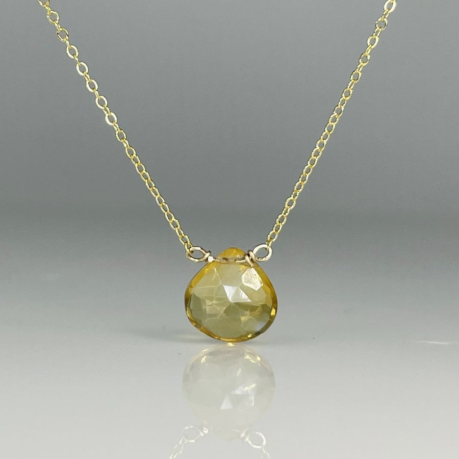 Citrine Drop Necklace 9mm