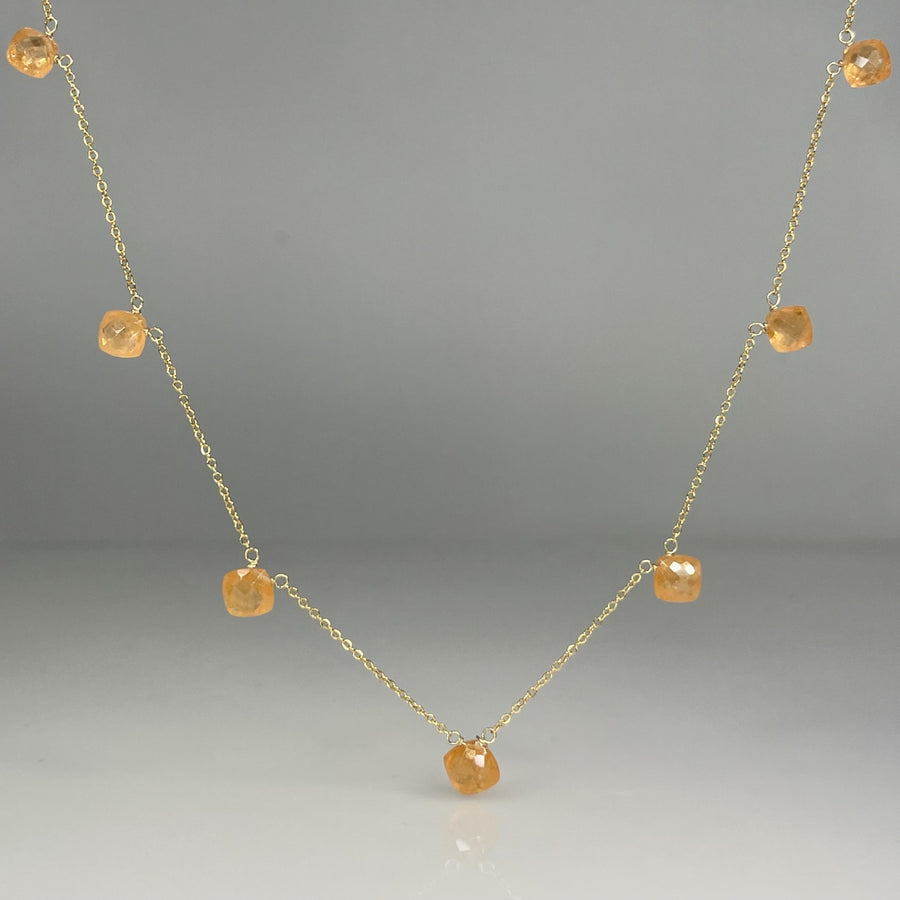 Mexican Fire Opal Multidrop Necklace 5mm