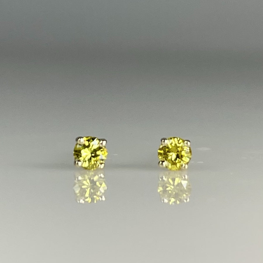 14K Yellow Gold Yellow Diamond Stud Earrings 0.15ct