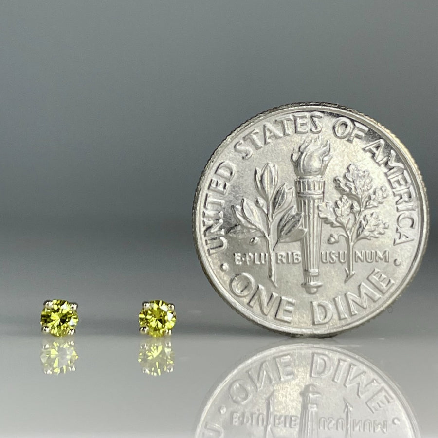 14K Yellow Gold Yellow Diamond Stud Earrings 0.15ct