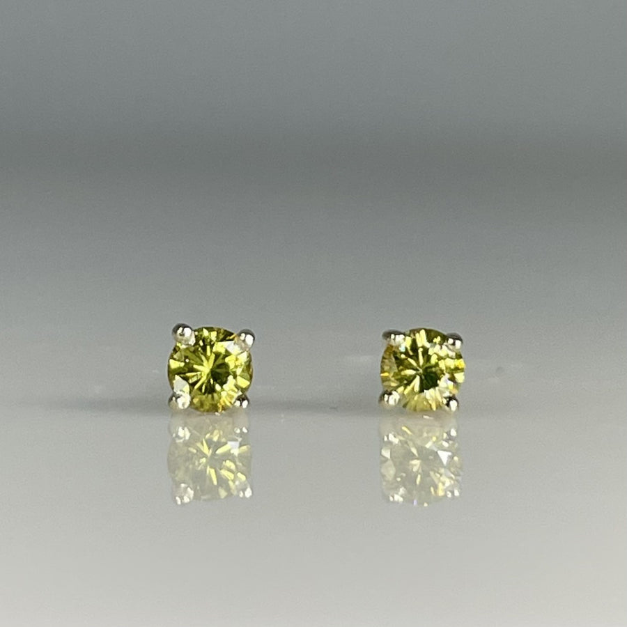 14K Yellow Gold Champagne Diamond Stud Earrings 0.21ct