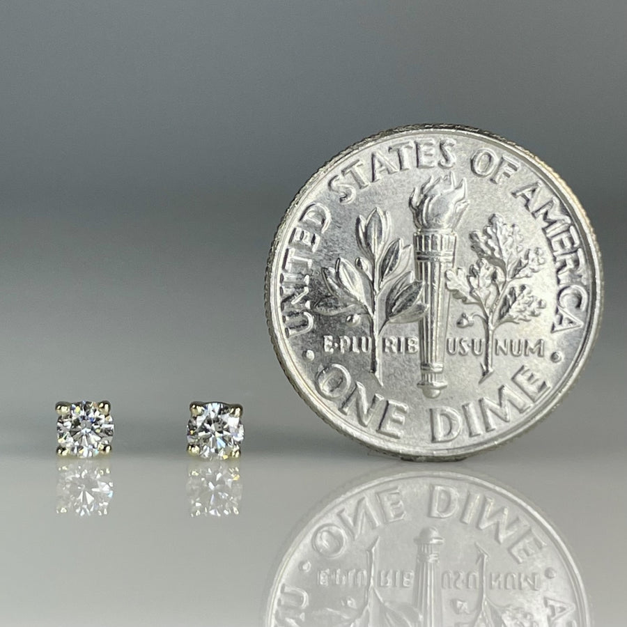 14K Yellow Gold Diamond Stud Earrings 0.22ct