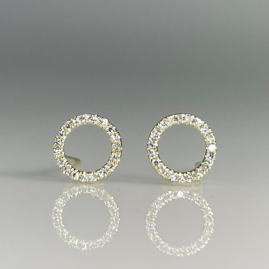 14K Yellow Gold Round Diamond Studs 0.11ct