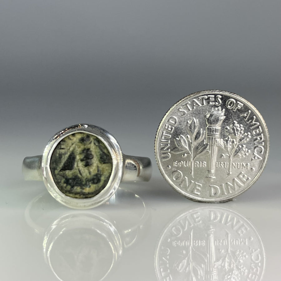 Sterling Silver Ancient Greek Coin Ring 300 B.C