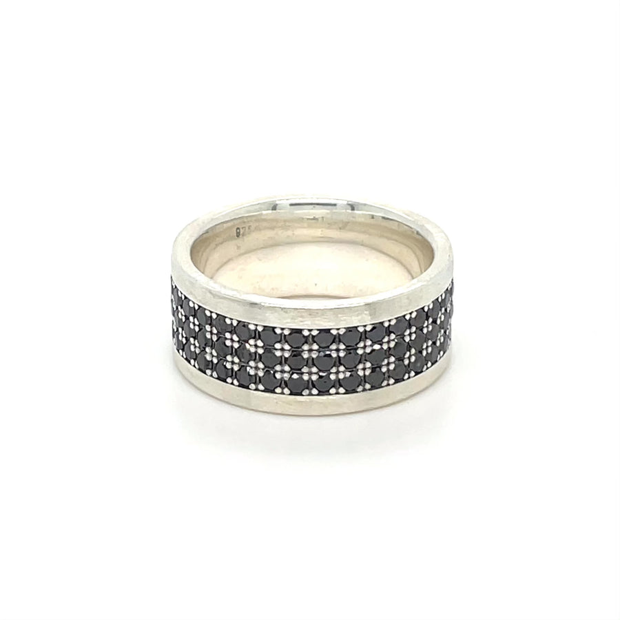 Sterling Silver Black Diamond Band 1.69ct