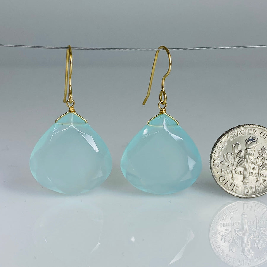 Chalcedony Drop Earrings 20x20mm