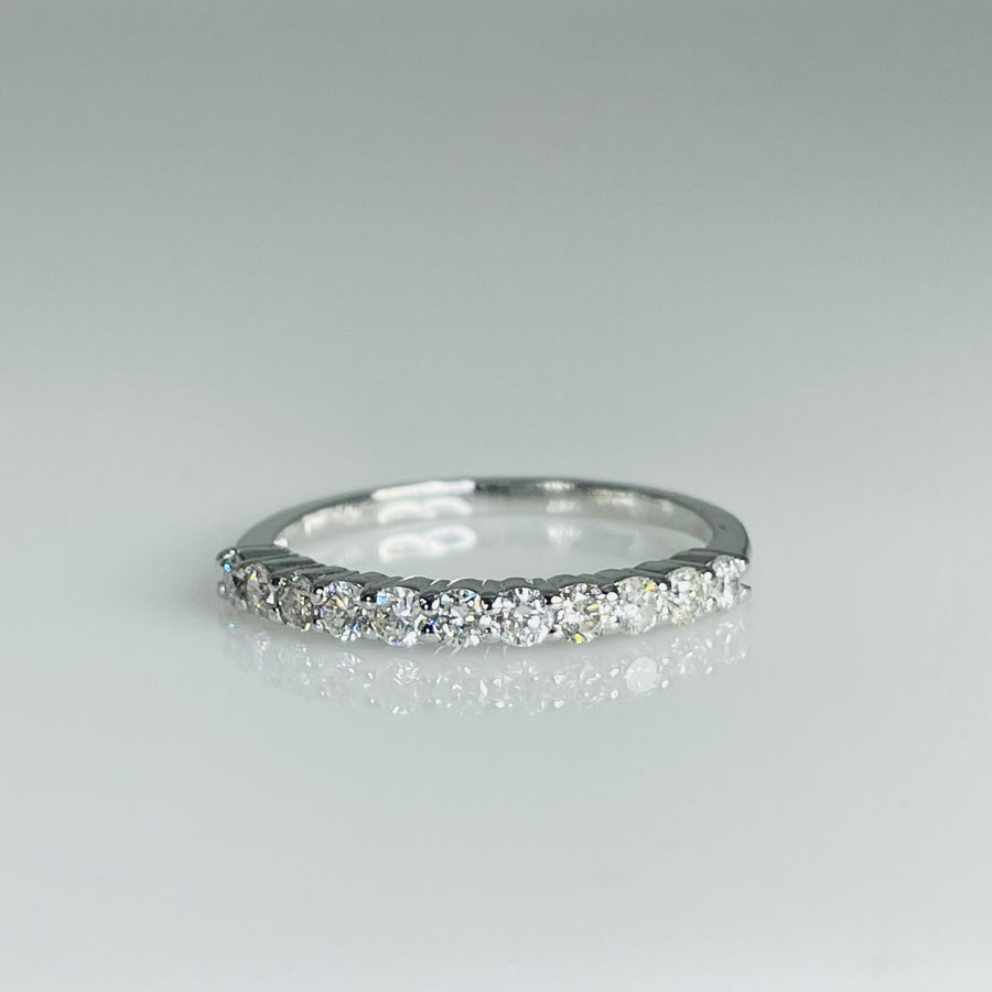 14K White Gold Half Eternity Diamond Band 0.45ct