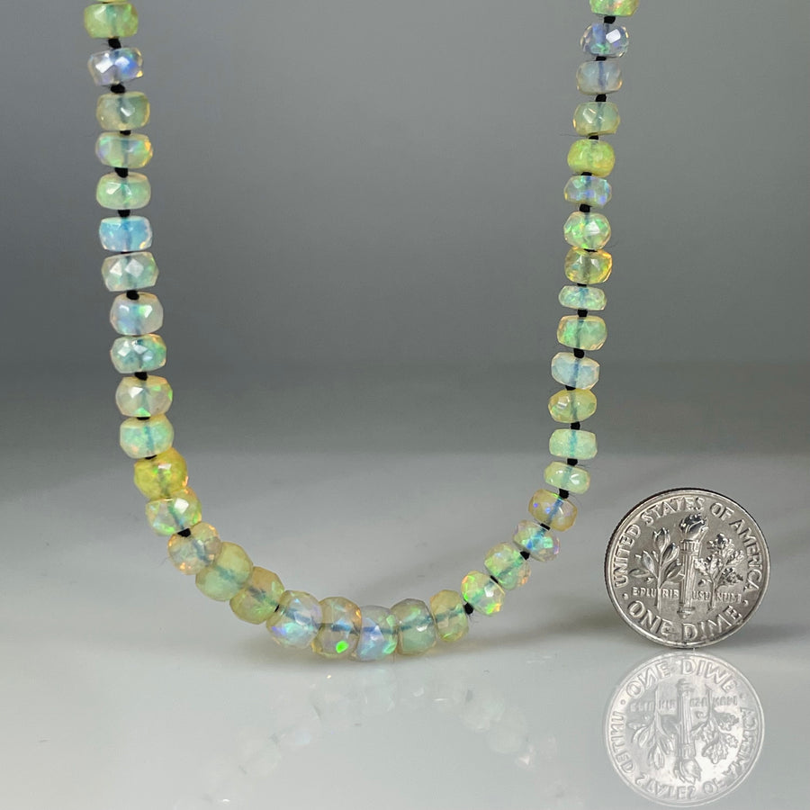 14K Yellow Gold Ethiopian Opal Necklace 60ct