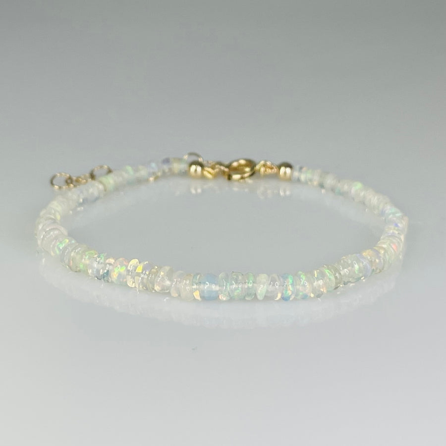 14K Yellow Gold Ethiopian Opal Beaded Bracelet